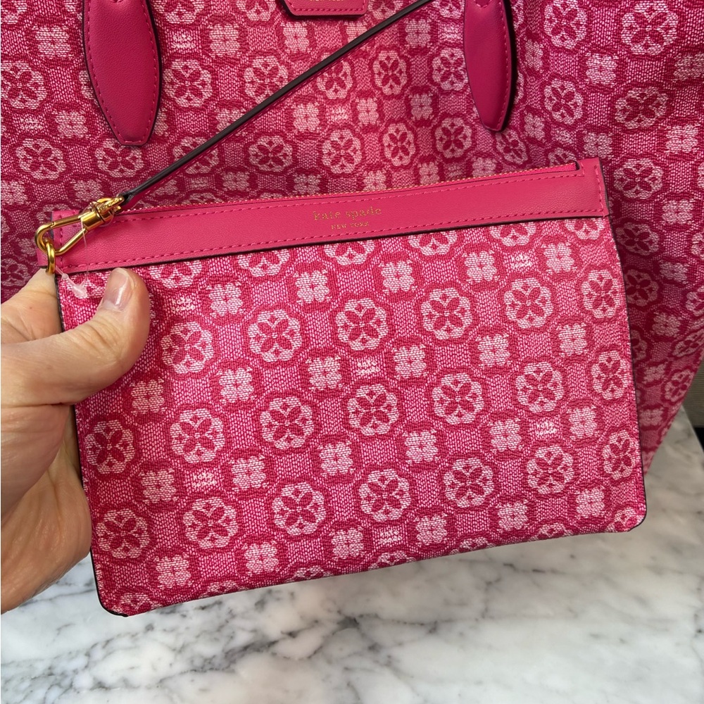 kate spade Pink Patterned Tote with Matching Pouch (2-piece set) - Picture 3 of 9
